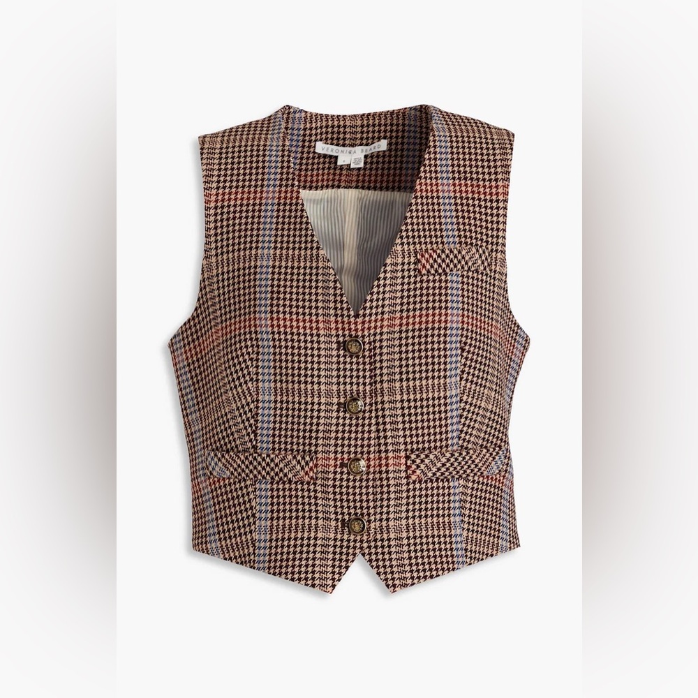 VERONICA BEARD Bennett Houndstooth Tweed Vest